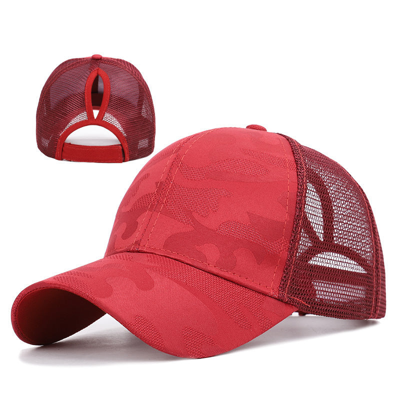 Gorra de béisbol con cola de caballo alta para correr y hacer ejercicio al aire libre