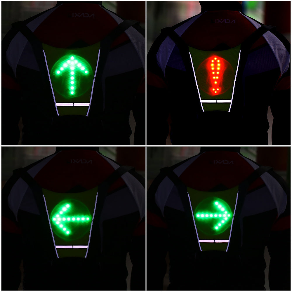 Mochila reflectante recargable por USB con luz LED intermitente y control remoto para deportes al aire libre, bolsa de seguridad, equipo para ciclismo.