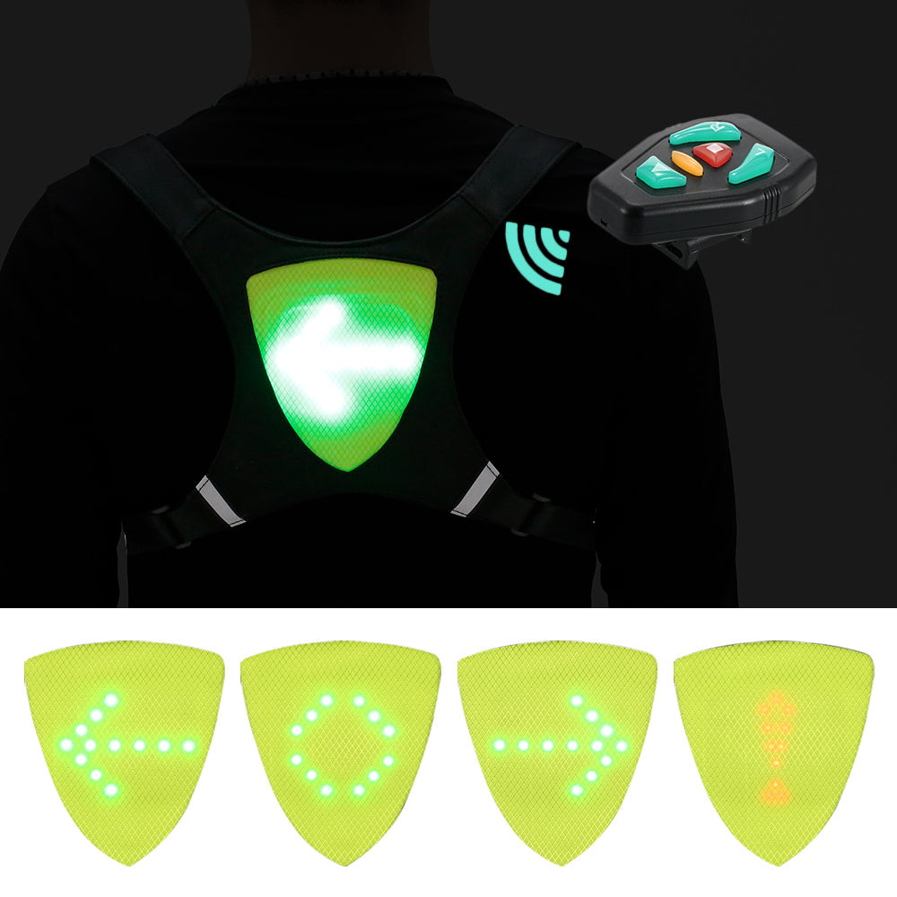 Mochila reflectante recargable por USB con luz LED intermitente y control remoto para deportes al aire libre, bolsa de seguridad, equipo para ciclismo.