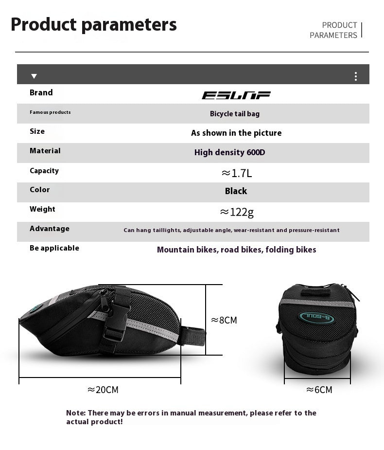 Cycling Fixture Tools Mountain Quick Release Tail Bag