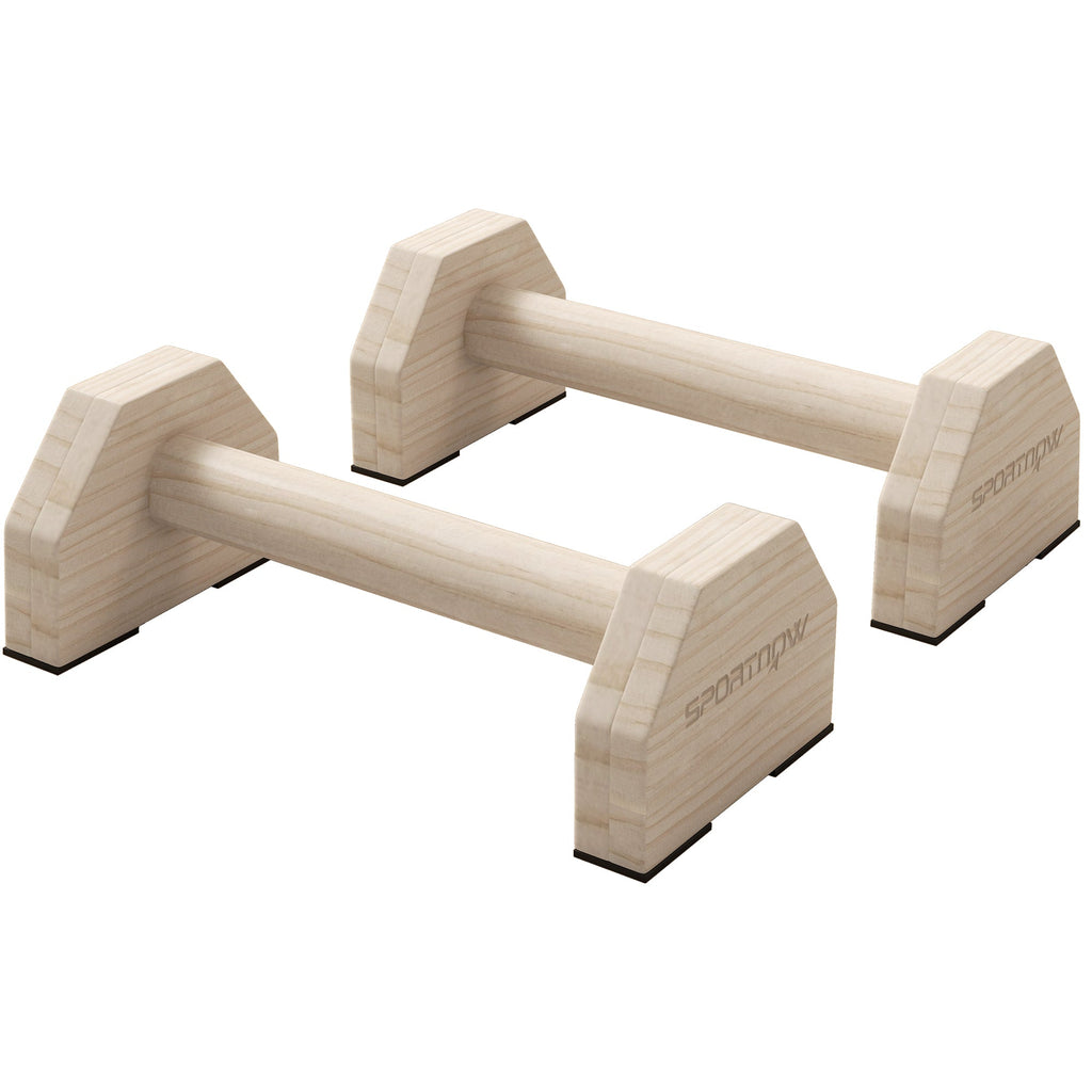 Wooden Parralletes Bars, Push Up Handles with Non-Slip Base, Calisthenics Equipment, for Home Gym, Training-0