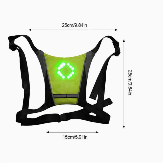 Mochila reflectante recargable por USB con luz LED intermitente y control remoto para deportes al aire libre, bolsa de seguridad, equipo para ciclismo.
