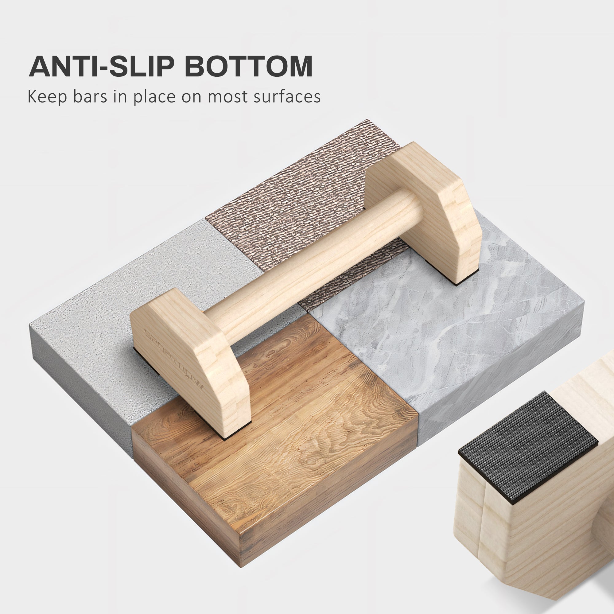 Wooden Parralletes Bars, Push Up Handles with Non-Slip Base, Calisthenics Equipment, for Home Gym, Training-3